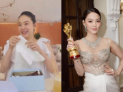 Giải trí - Minh Hằng tăng cân, mũi nở to "phá nét" ở tháng cuối thai kỳ, háo hức "đập hộp" quần áo đón con trai