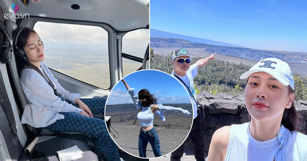 Gallery - Phương Oanh đi bay cùng chồng, mặc chiếc áo ''mát như điều hòa'', vòng 1 liền bị đặt nghi vấn