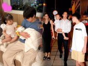 Thời trang - Đi ăn sinh nhật 3 em, Subeo ở nhà Hà Hồ thoải mái đi dép lê, về với Cường Đô La mặc đồ khác biệt