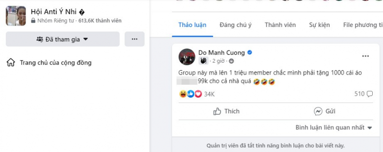 NTK nhận về nhiều ý kiến trái chiều khi đăng bài trong group.