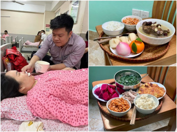 Anh chồng Hà Nội dành 1 tiếng mỗi ngày lên thực đơn và nấu cơm cữ cho vợ kén ăn