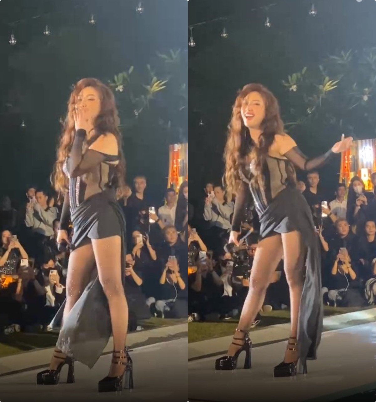 View - Bảo Thy qua ống kính team qua đường, vòng eo màu mỡ khác xa clip tự đăng