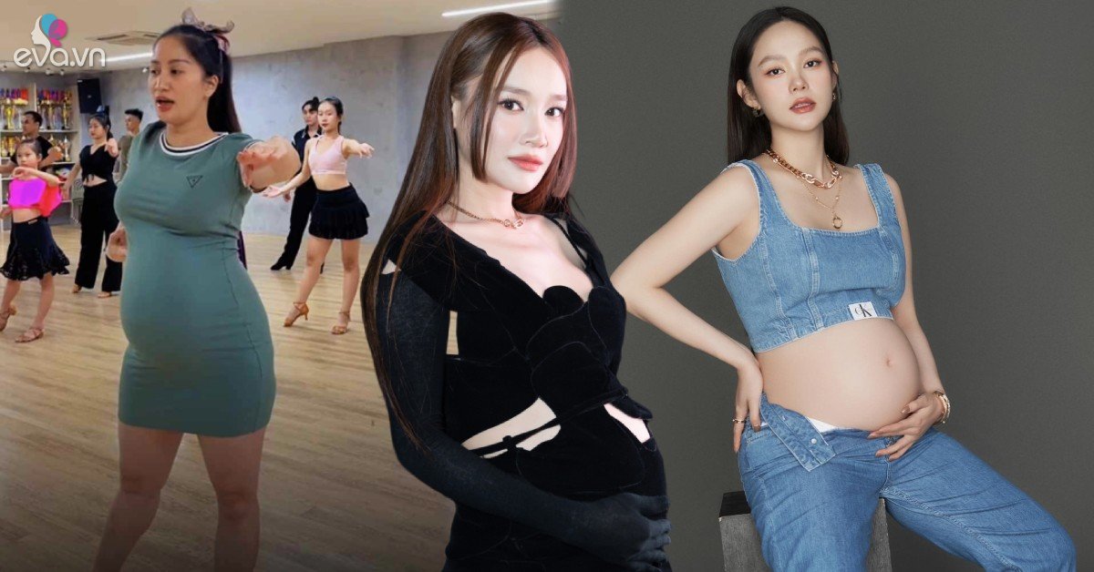 View - Nhã Phương, Minh Hằng sắp vỡ chum vẫn đi giày cao gót, Khánh Thi bế bụng vượt mặt đứng lớp dạy nhảy