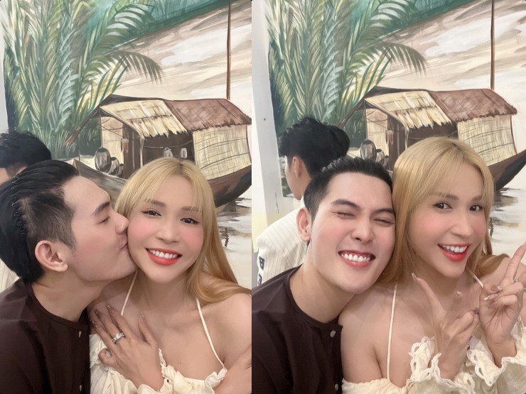 Cặp đôi nhiều lần chia sẻ những hình ảnh thân mật, ôm hôn nhau.