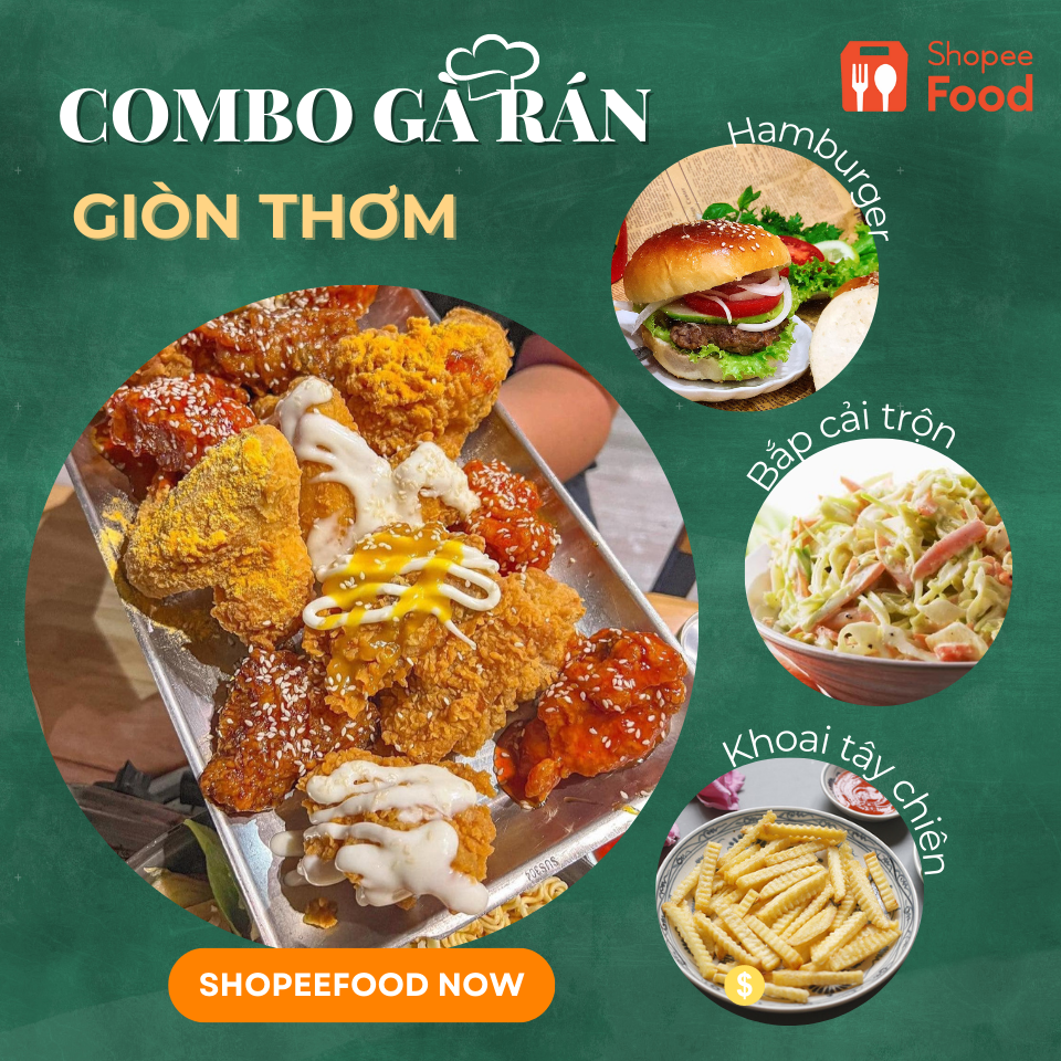 Bạn có thể tham khảo một số cái tên đình đám như McDonalds, Popeyes hay KFC... Với thế mạnh là các thương hiệu lâu đời, các nhà hàng trên sẽ “chiêu đãi” mọi thành viên món ngon nhất khi đặt gà rán tại ShopeeFood.