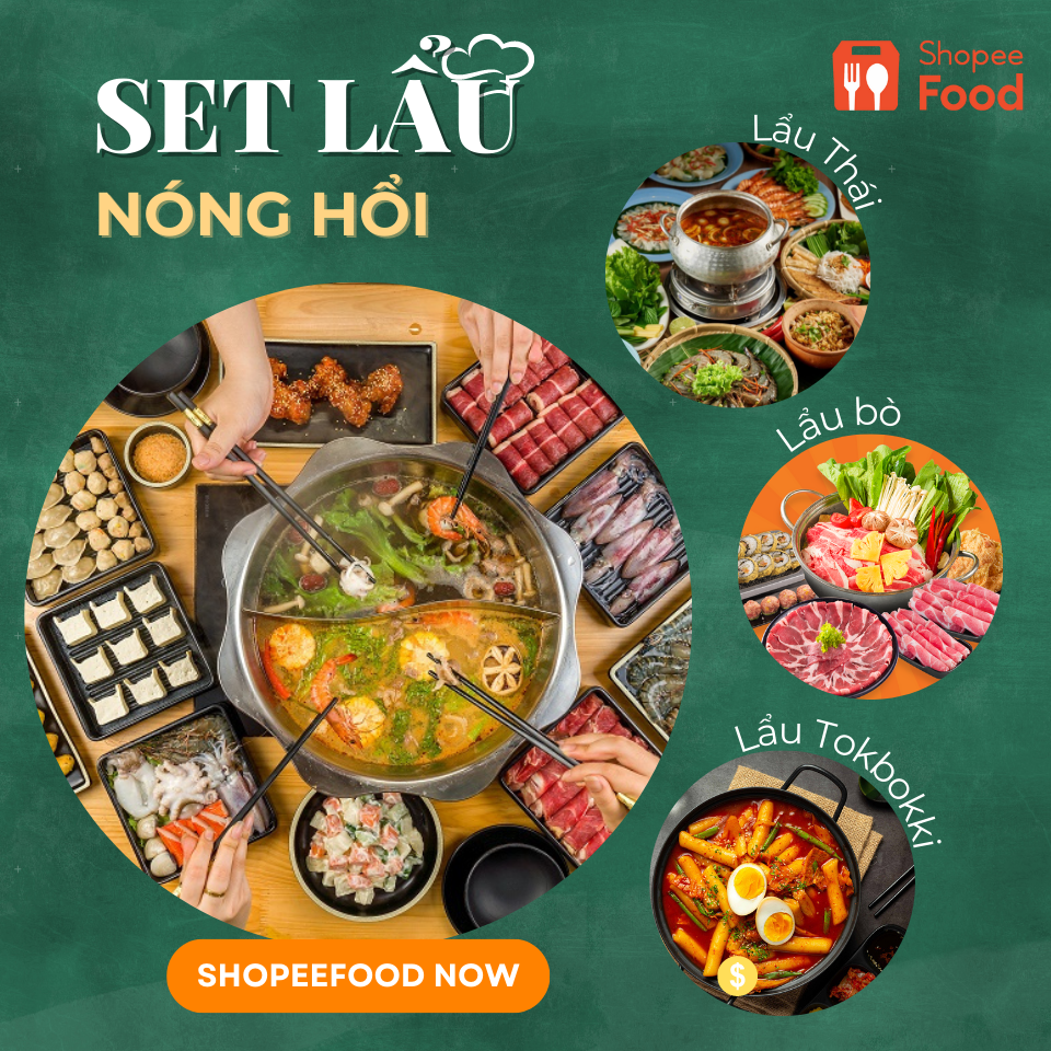 Lẩu thơm ngon cho câu chuyện thêm “chuẩn vị” là giải pháp đơn giản nhưng tiện lợi gắn kết cả gia đình. Thay vì ra quán, chỉ cần tìm từ khóa dung dị là lẩu, ShopeeFood sẽ gợi ý cho bạn vô vàn loại lẩu từ các quán khác nhau.