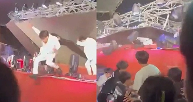 TiTi thoát chết nhờ nhanh chóng nhảy xuống sân khấu