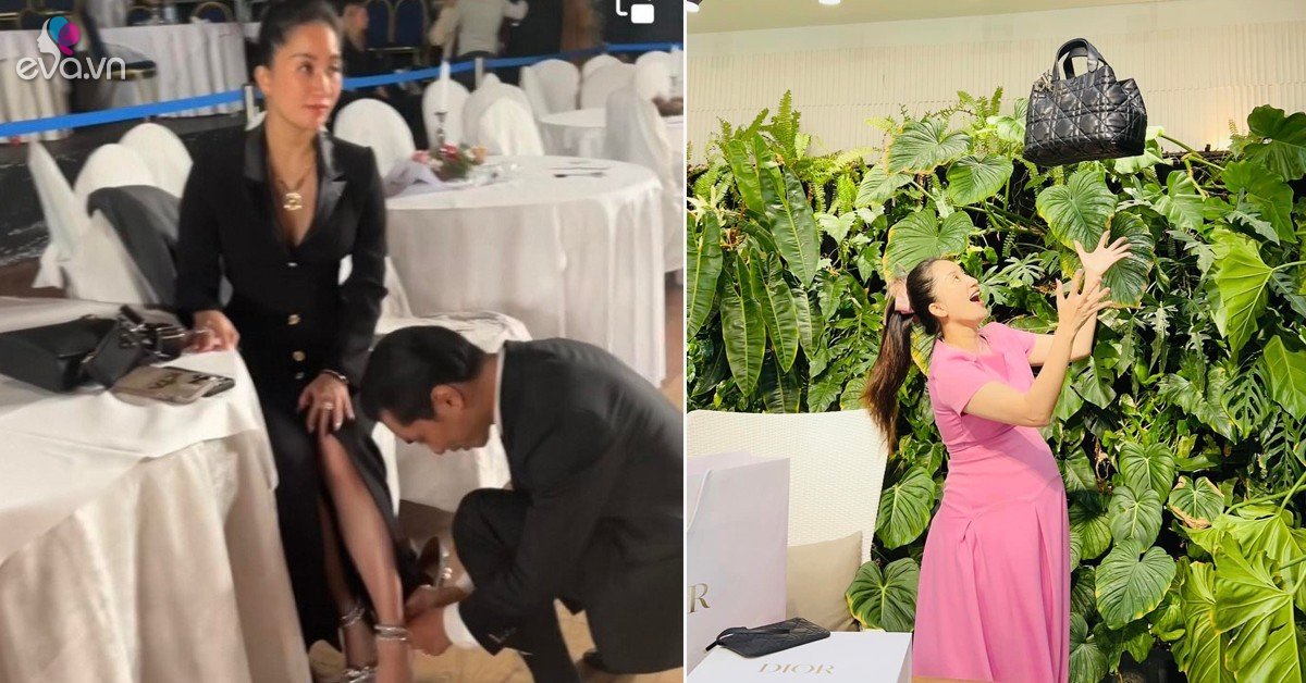 Gallery - Khánh Thi bầu bí vẫn mặc đẹp hết cỡ, có chồng quỳ gối tay giày, tặng hàng hiệu đắt đỏ