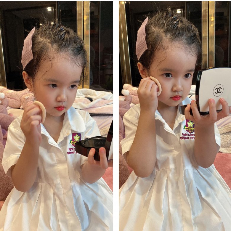 Gallery - Bé gái họ Tiêu có nhan sắc như bản sao Ngọc Trinh, 3 tuổi đã biết làm điệu, tự trang điểm đi học