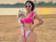 Làm đẹp - Chụp ảnh với mèo trên biển, hotgirl Vĩnh Phúc có khung xương chậu đẹp nức nở nhận "bão like"