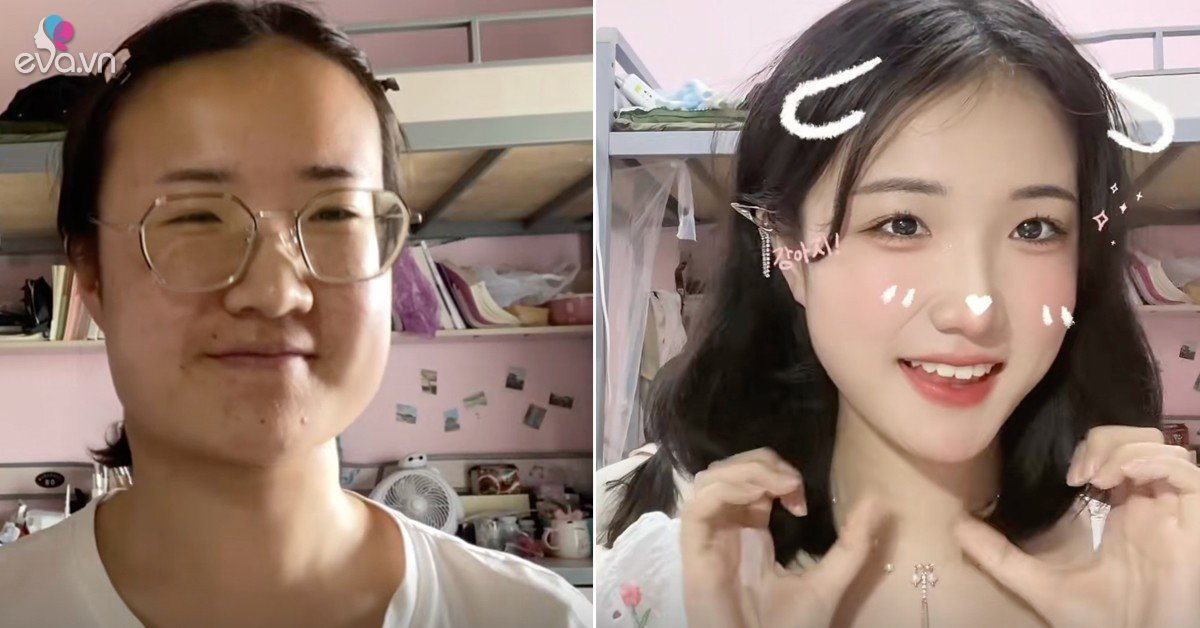View - Cô gái mặt vuông, da đầy mụn bỗng hóa mỹ nhân nhờ vẽ mặt tài tình, CĐM nghi ngờ có thế thân