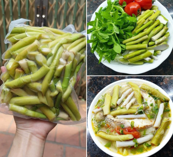 Ngó khoai ăn vừa bở, vừa bùi, rất thơm ngon