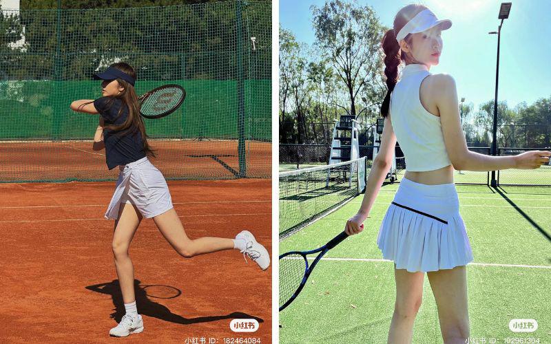 Chính nhờ lối ăn mặc vừa năng động, vừa thanh lịch này mà cứ ngắm các chị em chơi tennis trên sân, ai nấy đều cảm thấy hút mắt. 
