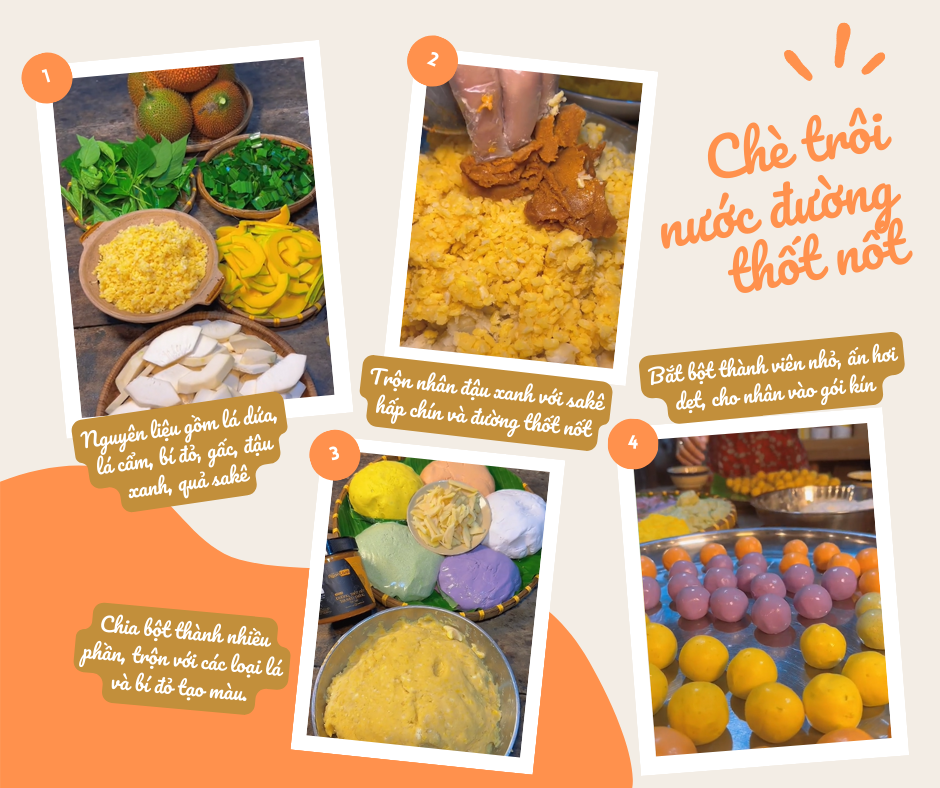 Các bước làm chè trôi ngũ sắc tỉ mỉ đến từ gia đình cô nàng Huyền Phi