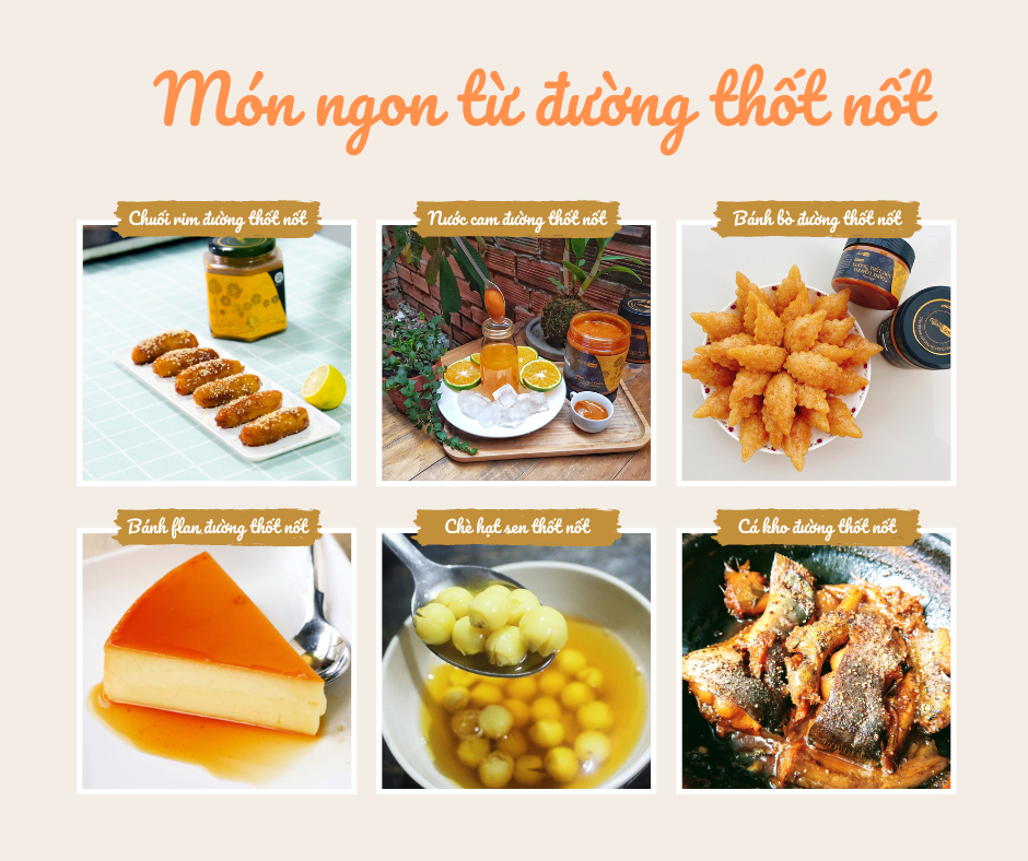 Đường thốt nốt có thể sử dụng linh hoạt trong cả món mặn và món ngọt, đặc biệt không biến đổi về chất khi tiếp xúc với nhiệt độ cao trong quá trình nấu nướng