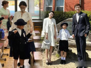 Thời trang - Con trai ngày đầu đi học, bà mẹ đến trường mặc như minh tinh, nhiều phụ huynh ngó nghiêng