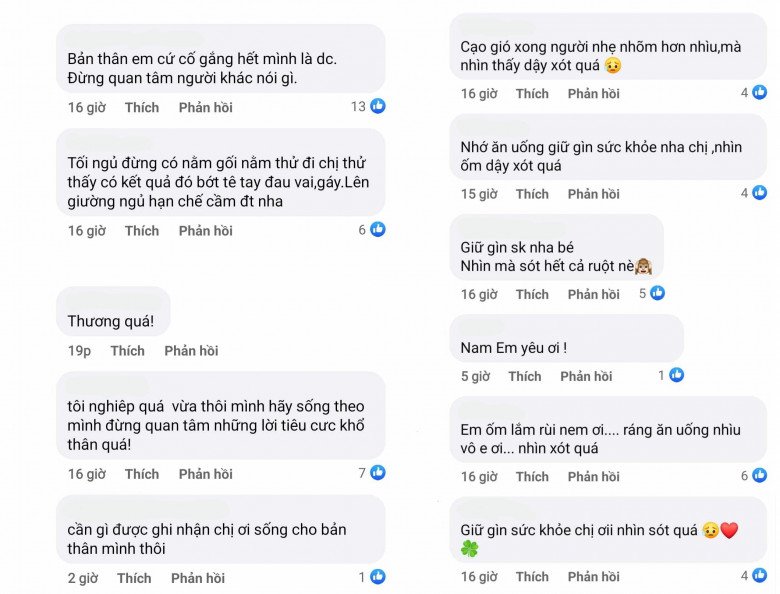 Cộng đồng mạng để lại nhiều bình luận động viên Nam Em.