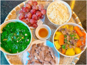 Bà bầu - Thực đơn cơm cữ đầy màu sắc em gái nấu cho chị, người không đẻ nhìn cũng thèm