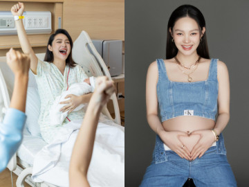 Minh Hằng hạ sinh con trai đầu lòng với chồng đại gia, mẹ bỉm tô son đỏ rực ngay khi rời phòng sinh