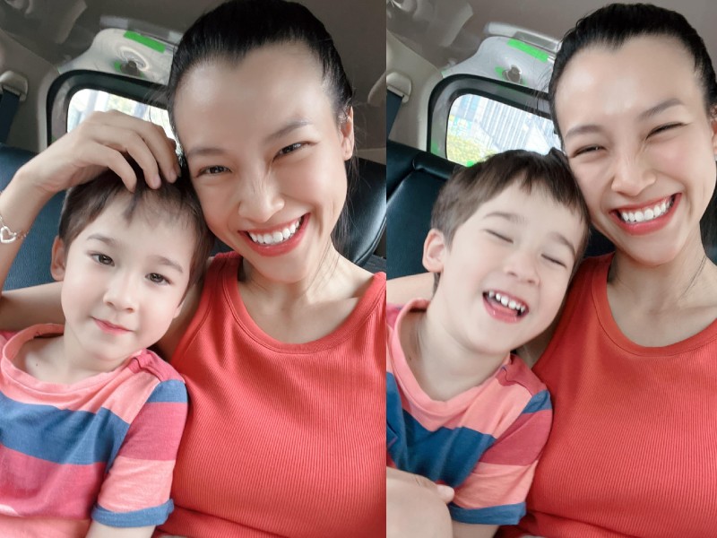 Hiện tại, bé Max nói rành tiếng Việt lẫn tiếng Anh. Hoàng Oanh cho biết con trai học nói khá nhanh, việc cậu bé có thể nói trôi chảy 2 thứ tiếng là không quá khó trong tương lai.
