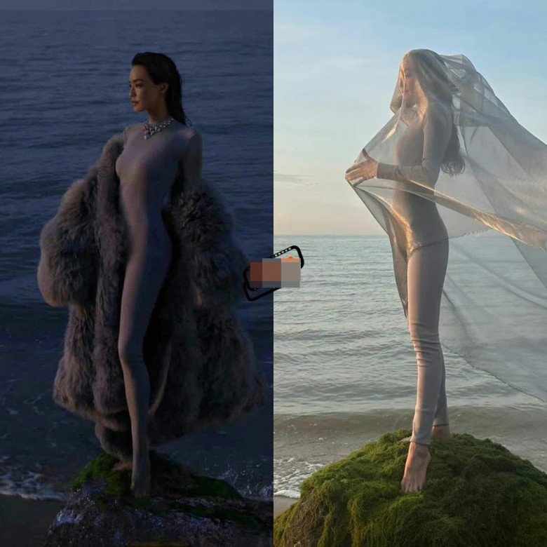 View - Người đàn bà có khuôn miệng đẹp nhất châu Á lọt ảnh hậu trường quấn khăn trên biển, hàng triệu người tròn mắt