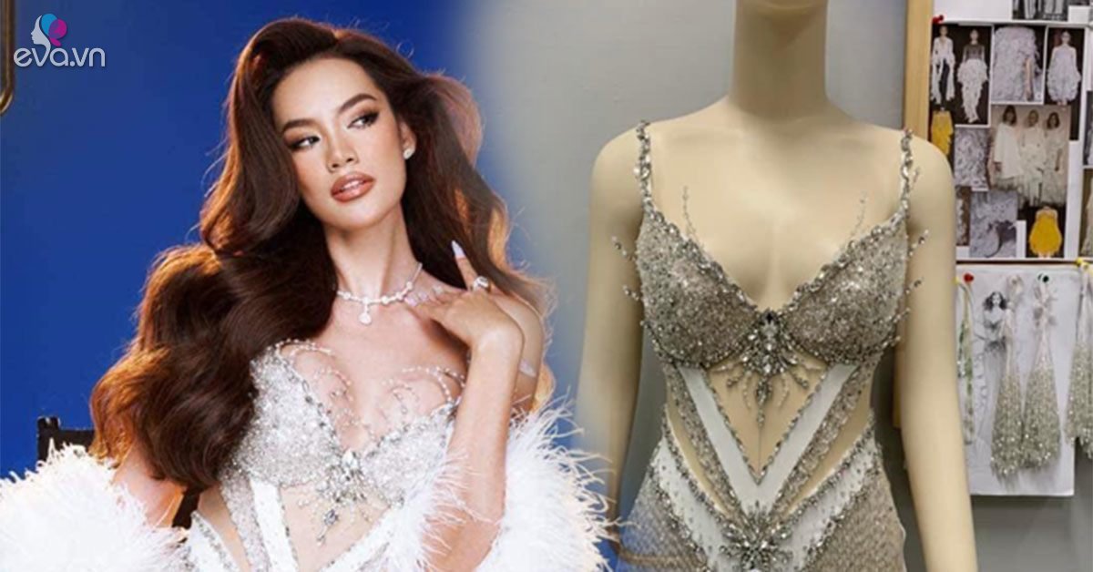 View - Cận cảnh chiếc váy dạ hội được chuẩn bị trước 2 tháng, giúp Tân Hoa hậu Lê Hoàng Phương toả sáng khi đăng quang