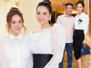 Thời trang - Vợ trẻ Công Lý đi chấm thi, ăn mặc "trên Đông dưới Hè", Á hậu kế bên cũng khó đọ lại