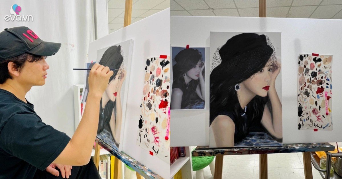 View - Ji Sung khiến fan giật mình vì quá nghiện vợ, vẽ bức tranh đầu tay cũng là hình bà xã