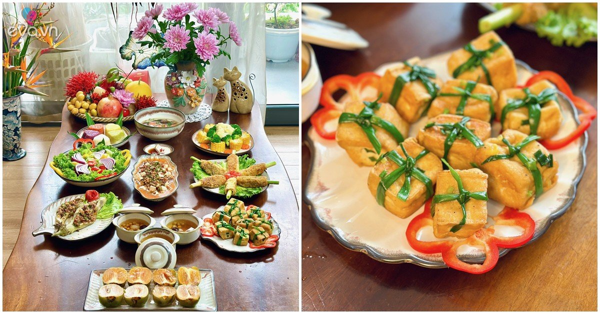 View - Mẹ đảm gợi ý mâm cỗ chay cúng Rằm tháng 7 chủ yếu từ nấm, đậu và rau nhưng siêu chất lượng