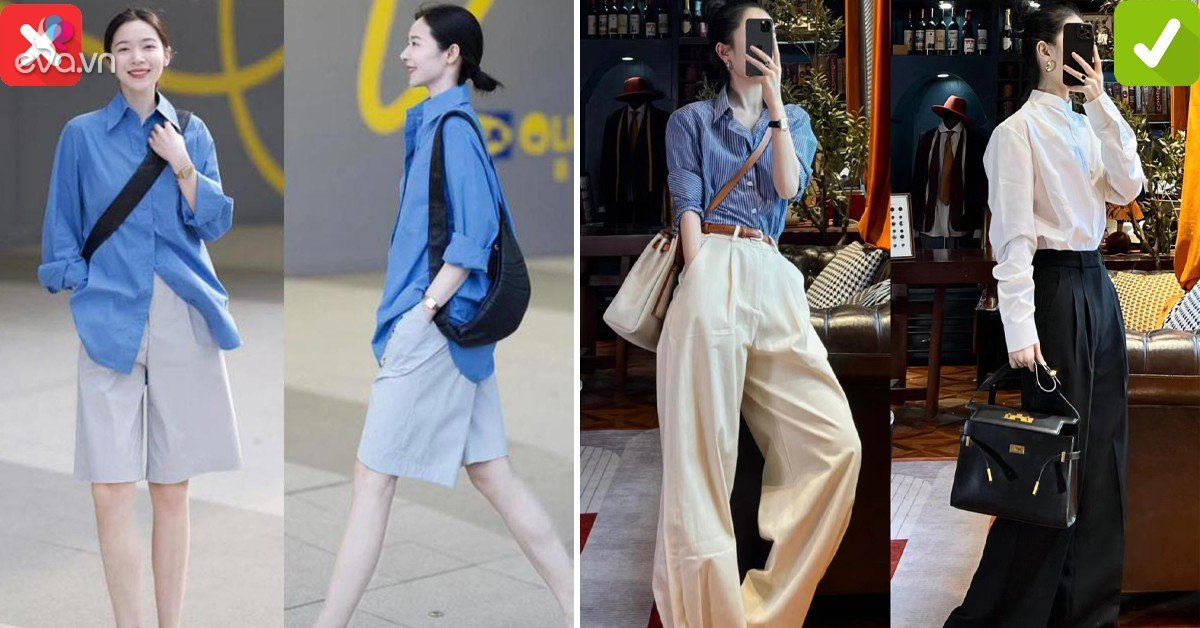 View - Áo sơ mi là con cưng của thời trang mùa thu, nhưng phối cùng quần ngắn hay quần dài để đẹp và sang?