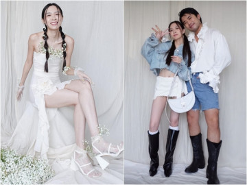 Con gái Vua hài đất Bắc xinh như nàng thơ, nhìn sang chàng rể râu ria nhưng ăn mặc nữ tính mà choáng