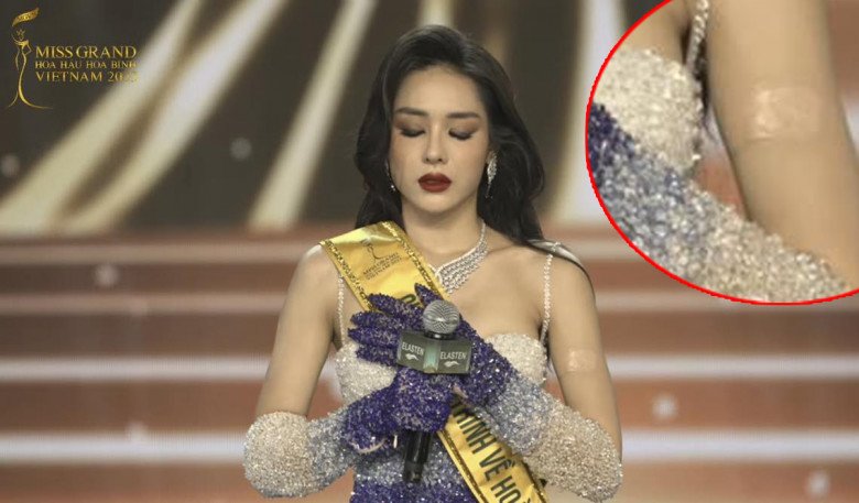View - Á hậu 3 Hồng Hạnh đã giấu nhẹm hình xăm ở cánh tay khi đi thi Miss Grand Vietnam 2023