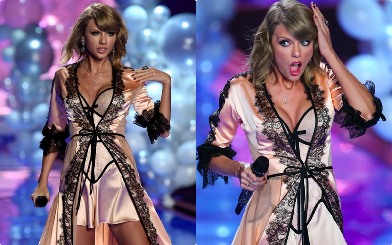 Từ khi có được vòng 1 upsize, Taylor Swift chiều fans với vô vàn khoảnh khắc mặc đồ hở cổ.
