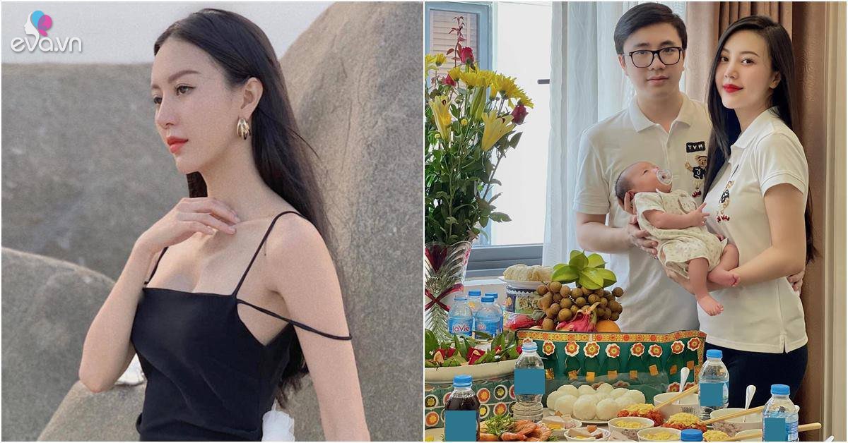 View - Hoa khôi tiếp viên hàng không 2 năm sinh 2 con cùng nam giám đốc, sắm cỗ đầy tháng cho con đúng chuẩn tài phiệt