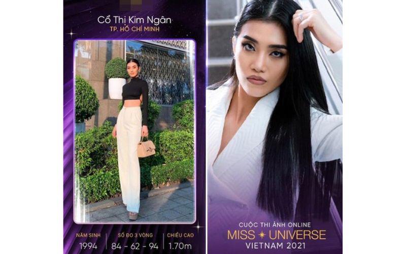 Cổ Ngân từng xuất hiện ở cuộc thi Ảnh online Hoa hậu Hoàn vũ Việt Nam 2021 và gây "bão" với hơn 40.000 người like.
