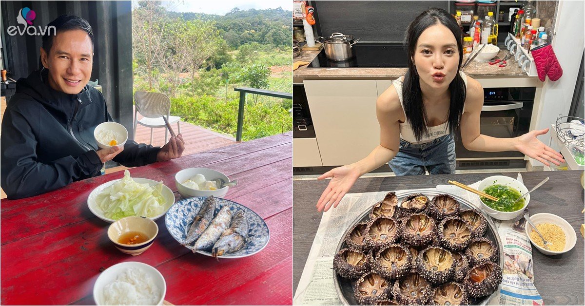 View - Bữa ăn ngày lễ của sao Việt: Vợ chồng Lý Hải ăn cơm đạm bạc giữa rừng, Lan Ngọc khoe 40 con đặc sản quý