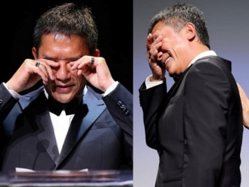 Ảnh đế bật khóc nhắc tên vợ ngay trên sân khấu, dân mạng xúc động