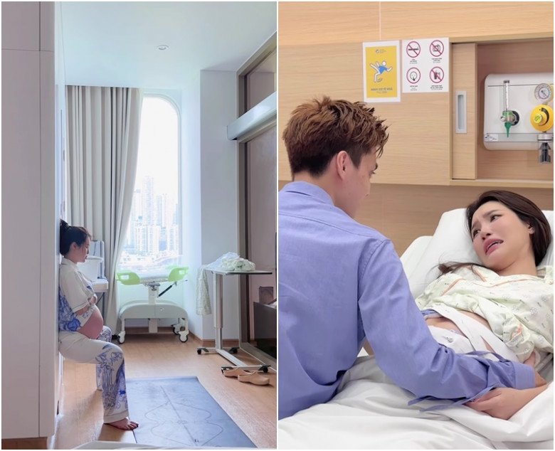 Luôn có chồng trẻ ở bên cạnh nên tinh thần của mẹ bầu Lucie Nguyễn rất thoải mái.