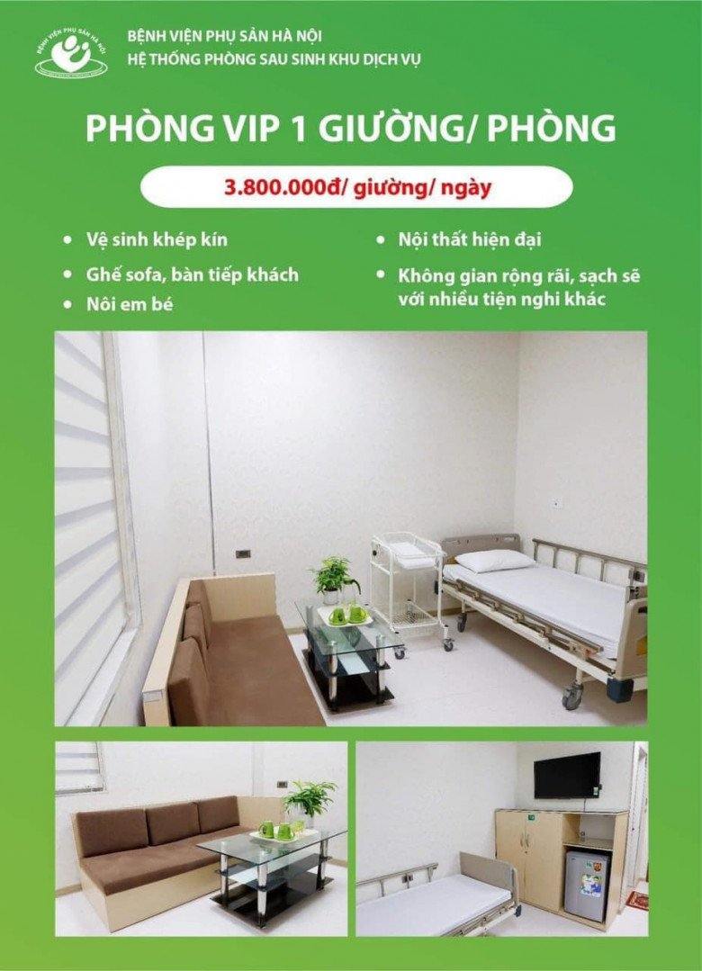 Mức giá giường cao nhất tại đây là 3,8 triệu đồng/giường dịch vụ.