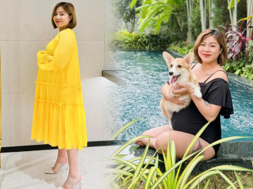 Mẹ bầu chất nhất VTV là MC Hoàng Linh, sắp sinh mặc áo tắm khoe bụng tròn cùng hình xăm khủng