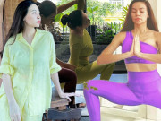 Làm đẹp - Bà xã Cường Đôla "cùng hội cùng thuyền" với loạt mẹ bỉm Vbiz, bẻ dáng gắt hơn cả cô giáo yoga