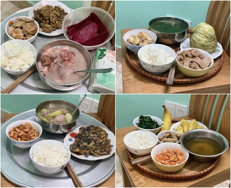 Thương vợ sau sinh chưa hồi phục sức khỏe, anh Tùng tự tay chuẩn bị cơm cữ mỗi ngày cho vợ. (Ảnh: NVCC)