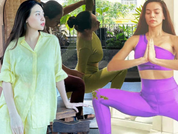 Bà xã Cường Đôla cùng hội cùng thuyền với loạt mẹ bỉm Vbiz, bẻ dáng gắt hơn cả cô giáo yoga