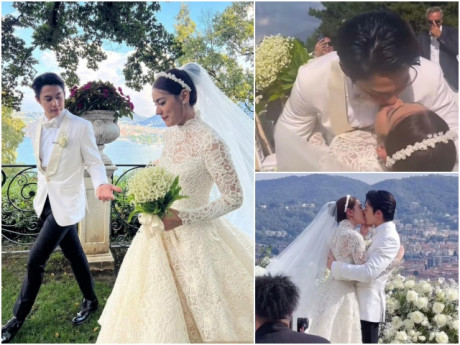 Sau 1 thập kỷ, cuối cùng tài tử đất Thái cũng rước bông hồng lai về nhà: Chú rể "phởn", hôn cô dâu tới tấp