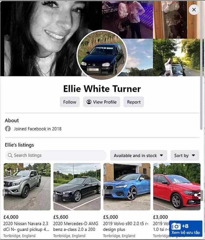 Rất nhiều mẫu quảng cáo bán ô tô được đăng tải lên tài khoản facebook của cô gái trẻ