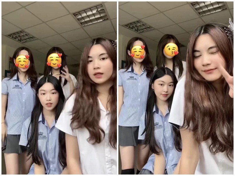 Ái nữ nhà Quyền Linh - Lọ Lem vừa đăng tải một đoạn clip bắt trend cực đáng yêu khi đi học cùng em gái. Có thể thấy, khi diện đồng phục trường, 2 ái nữ đã khoe được visual vô cùng xinh đẹp. 
