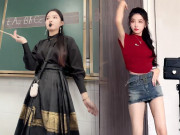 Thời trang - Cô giáo xinh đẹp đi dạy mặc đẹp như "nữ thần cổ trang", thoát vai giáo viên diện váy ngắn như hot girl