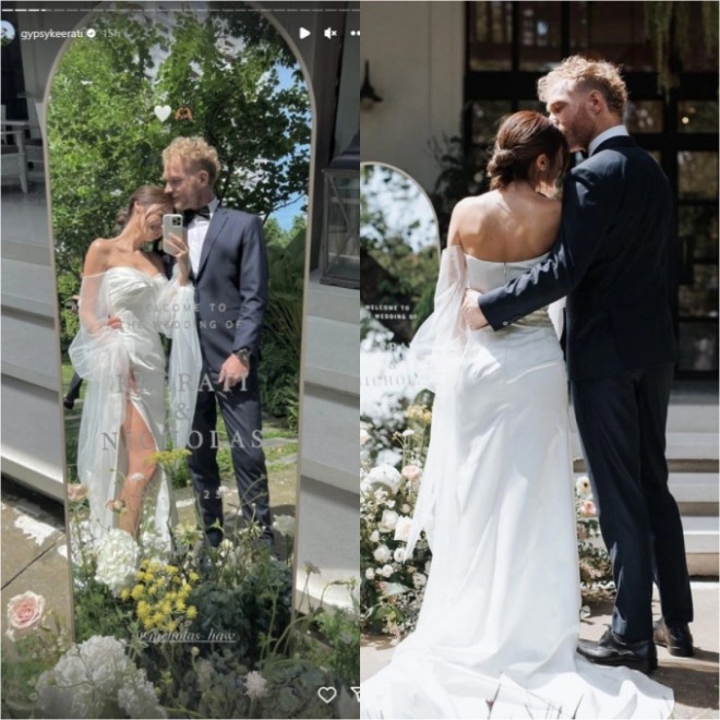 Một số hình ảnh cưới của cô và ông xã ngoại quốc vừa được đăng tải.