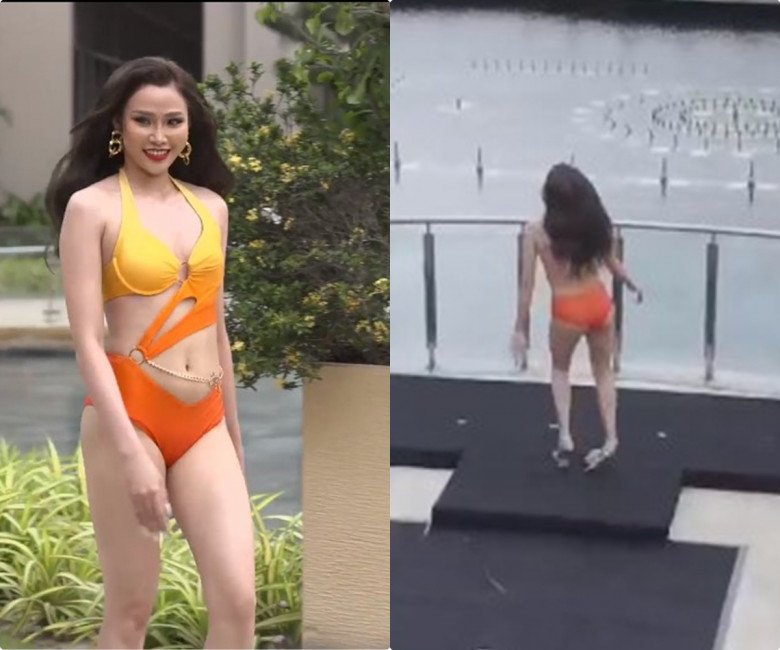 View - Top 18 Miss Universe Vietnam 2023 trình diễn bikini, Emma Lê suýt vồ ếch, Lệ Nam lộ miếng lót ngực