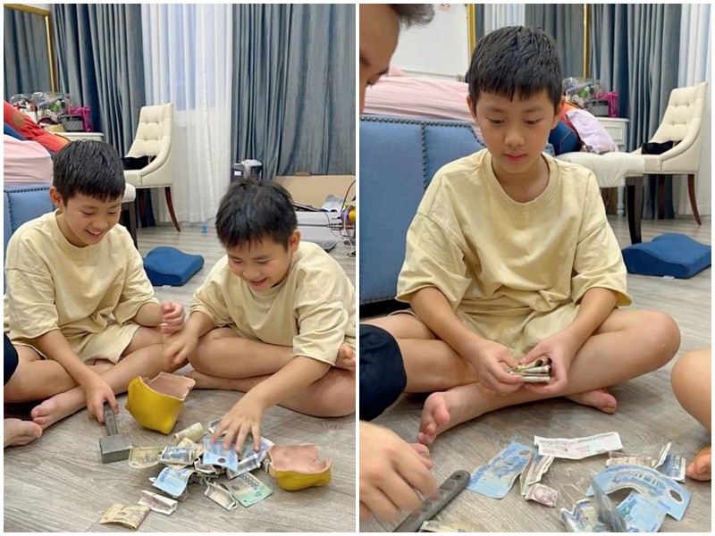 Mới đây, bà xã Đăng Khôi đã xúc động chia sẻ về câu chuyện con trai cả Đăng Khang quyết định đập ống heo, lấy hết tiền dành dụm để ủng hộ các trẻ em nghèo. Dù mới 11 tuổi nhưng nhóc tì đã biết yêu thương và chia sẻ với người khác.
